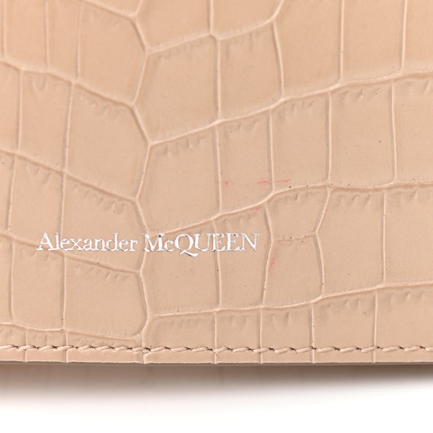 Calfskin Crocodile Embossed Skull Mini Crossbody Bag Beige