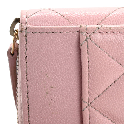 Chanel Caviar Quilted Studded CC Zip Card Holder Pink 12 of 14