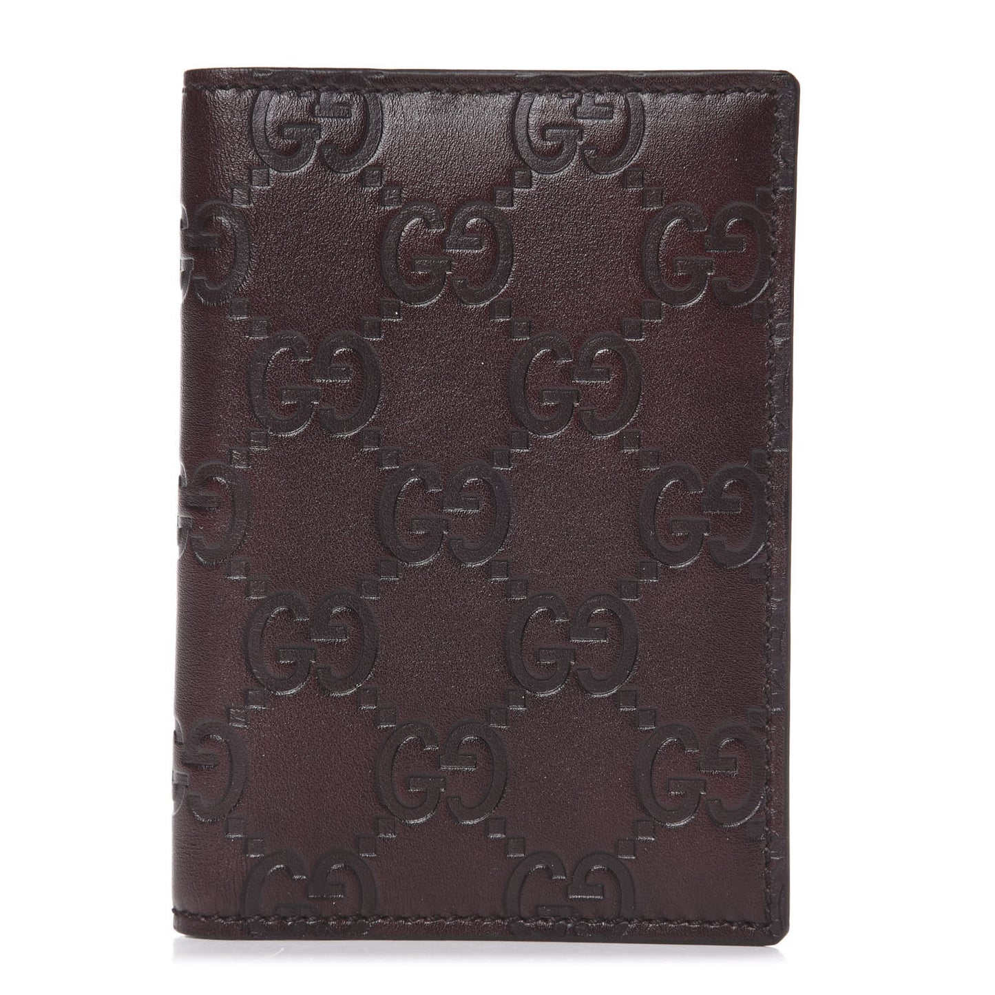 Guccissima Margaux Calfskin Avel Train Pass Card Case Chocolate