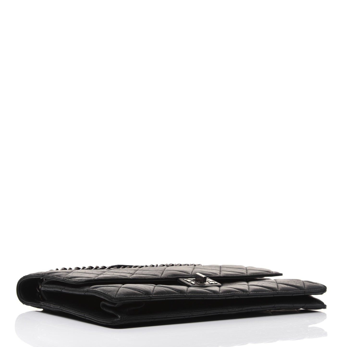 Washed Lambskin Maxi Take Away Flap Bag Black