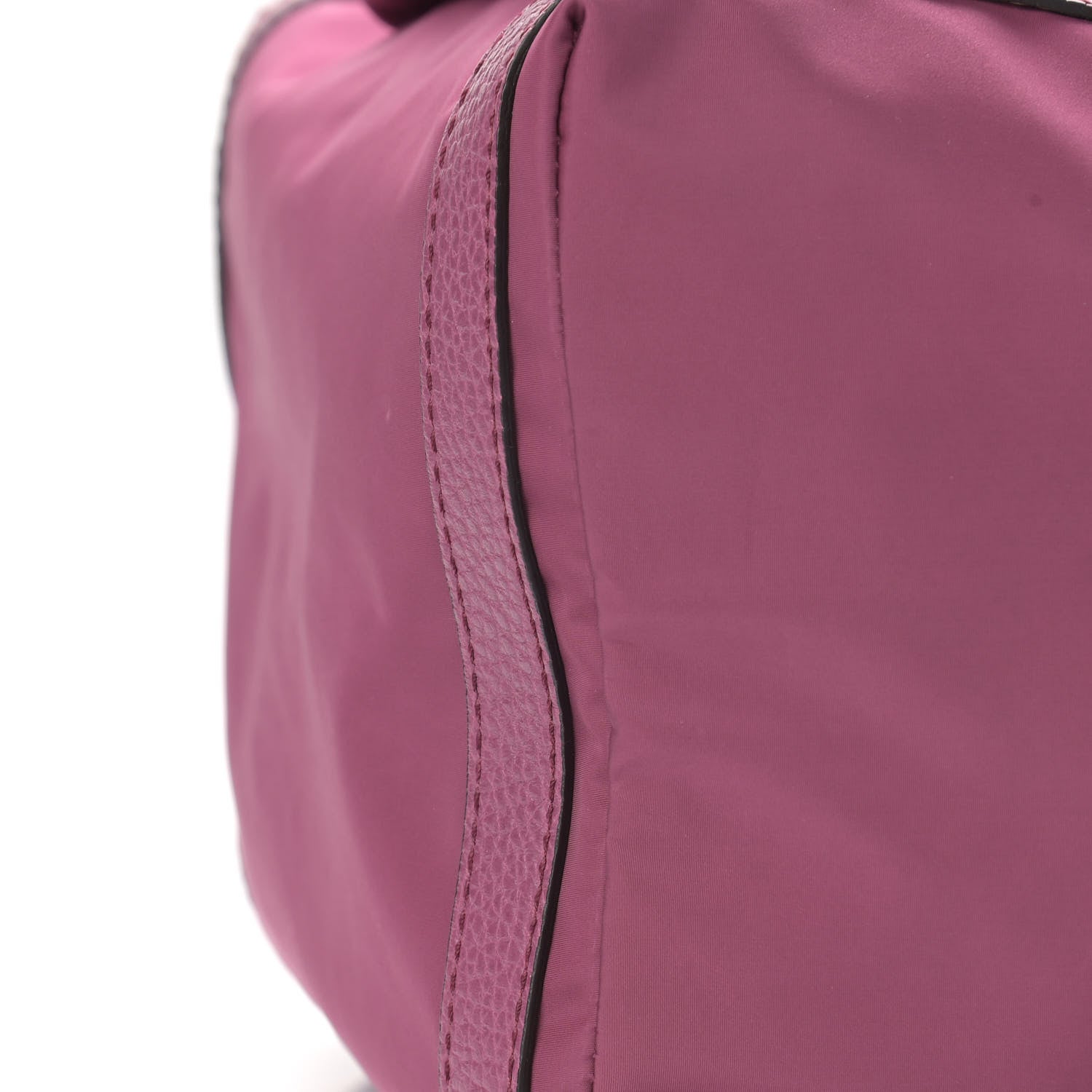 Gucci Nylon Monogram Dollar Calfskin Medium Light Double Buckle Backpack Peonia Flower 11 of 12