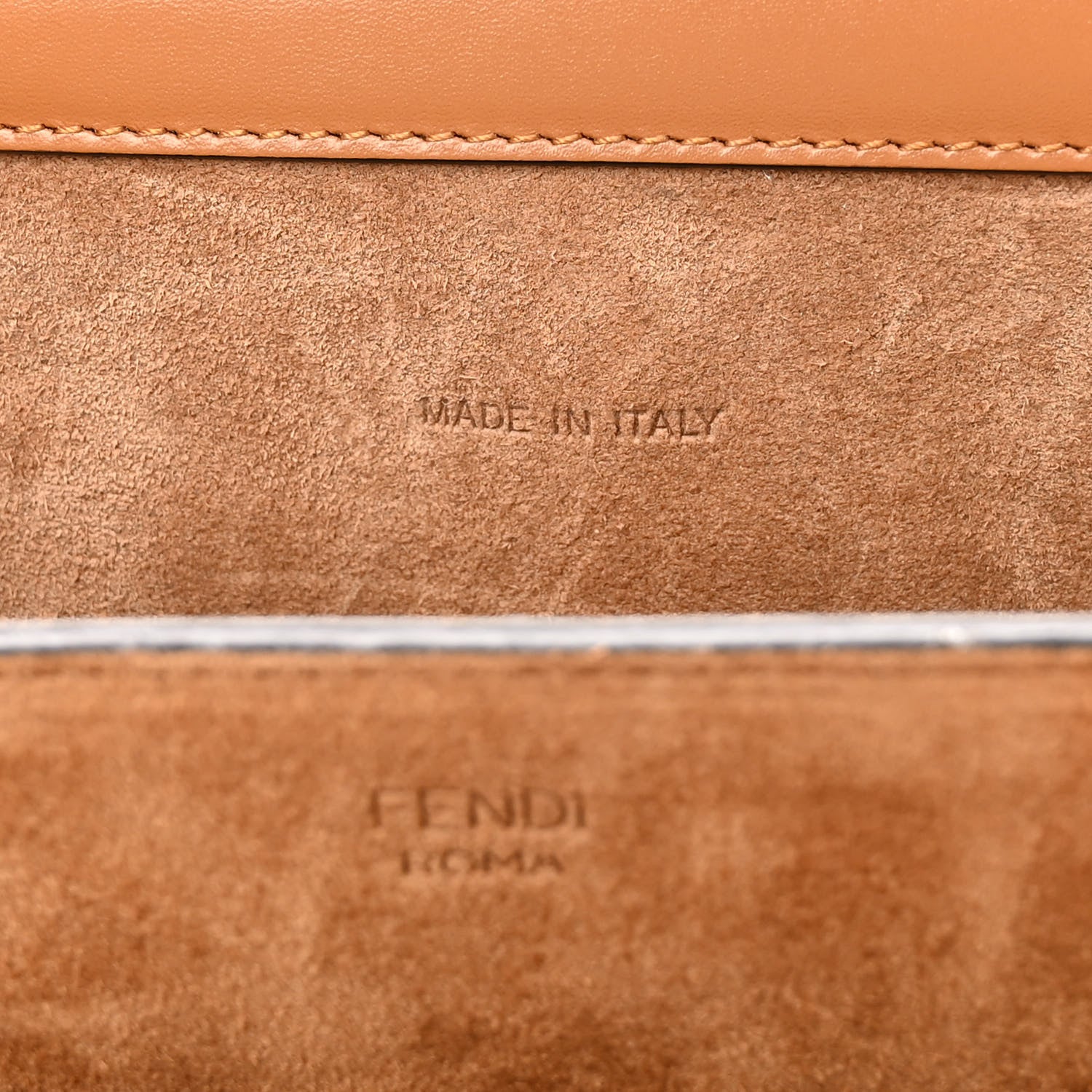 Fendi Vitello King Luxor Fendi Touch Shoulder Bag Caramello 7 of 10