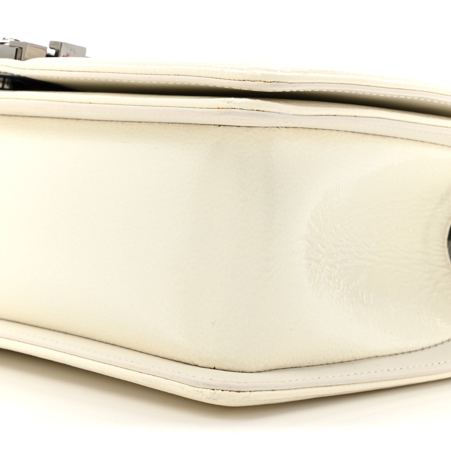 Chanel Patent Tweed Medium Boy Flap White 9 of 13