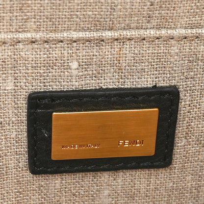 Fendi Watersnake Mink Daisy Clutch White Black 6 of 11