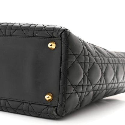 Christian Dior Lambskin Cannage Large Lady Dior Black 10 of 11