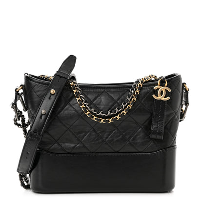 Chanel Aged Calfskin Quilted New Medium Gabrielle Hobo Black 1 of 9