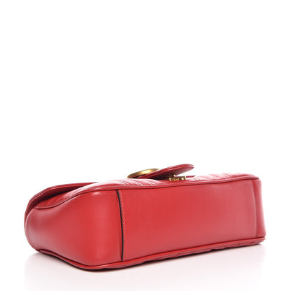 Gucci Calfskin Matelasse Small GG Marmont Shoulder Bag Hibiscus Red 4 of 7