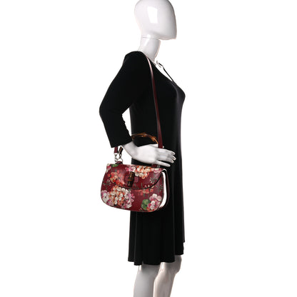 Gucci Shangai Calfskin Blooms Print Small Classic Bamboo Top Handle Bag Romantic Ceries Multicolor 2 of 10