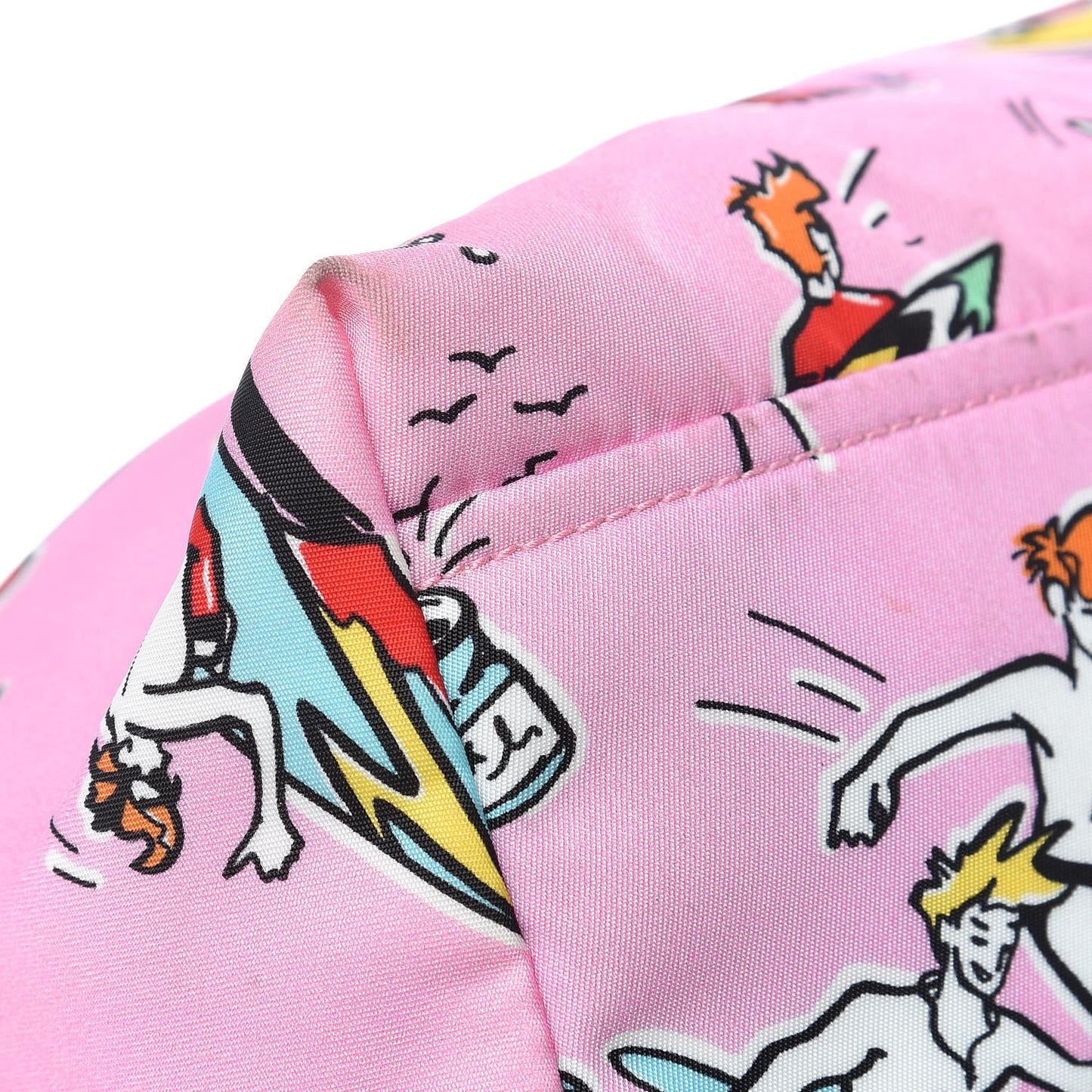 Tessuto Stampato Nylon Saffiano Surf Print Tote Rosa