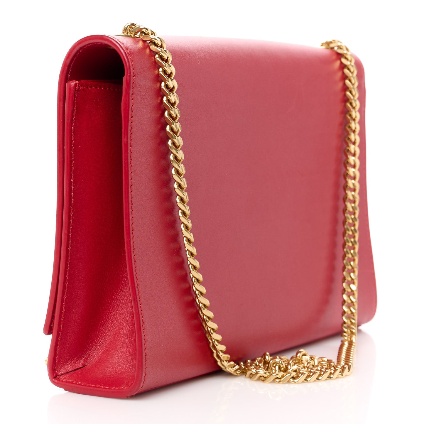 Smooth Calfskin Medium Classic Monogram Kate Tassel Satchel Lipstick Red