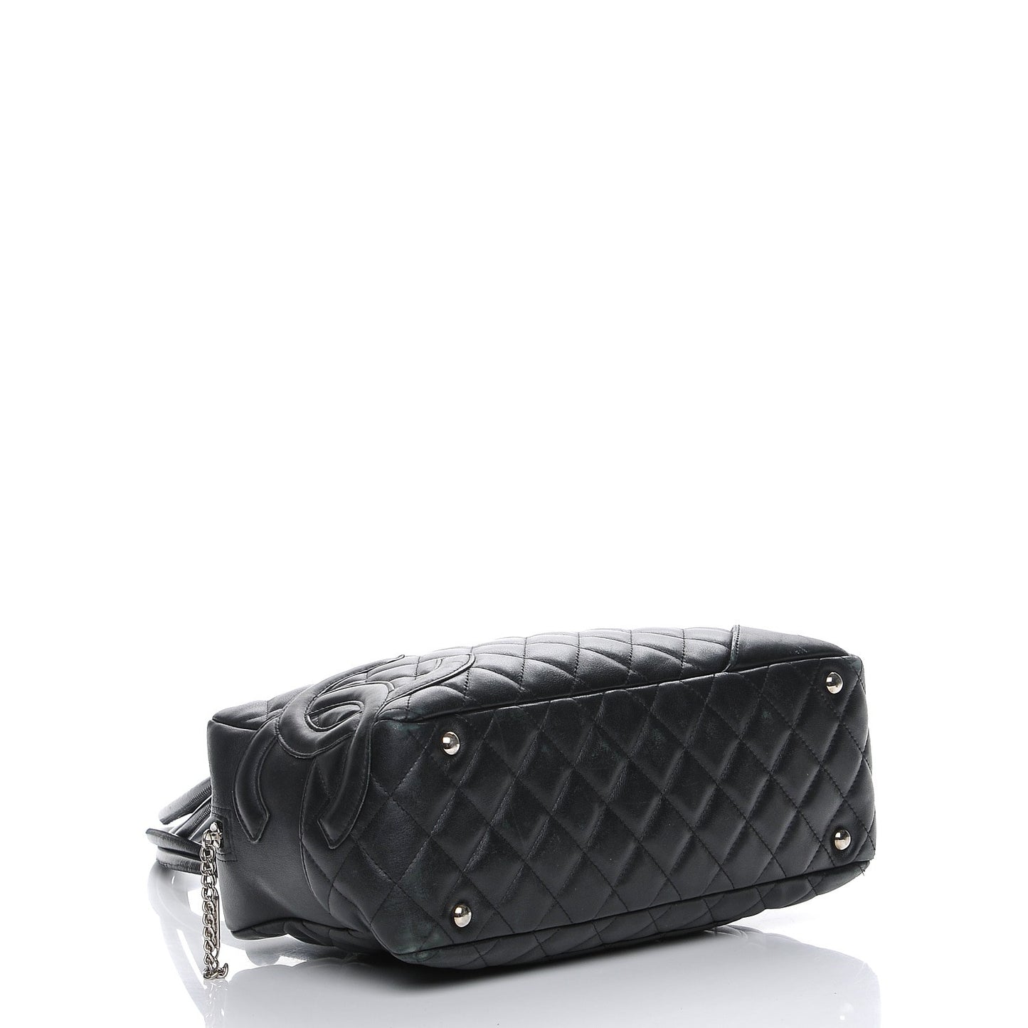 Calfskin Quilted Large Cambon Bowler Black