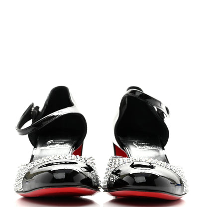 Christian Louboutin Patent PVC Strass Miss Jane Mary Janes 55 Pumps 37.5 Black 3 of 11