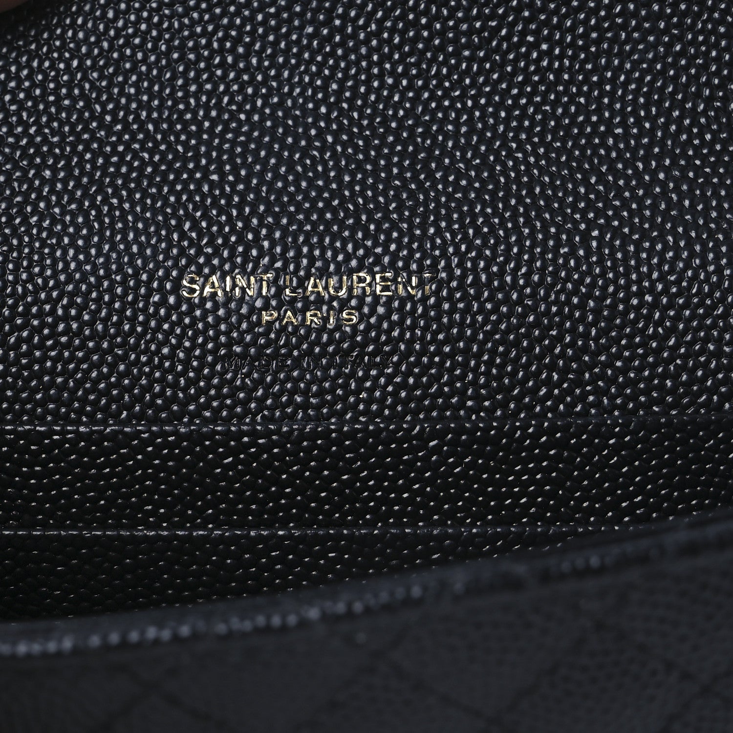 Saint Laurent Grain De Poudre Textured Mixed Matelasse Triquilt Small Monogram Envelope Wallet Black 6 of 8