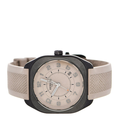 Hermes Titanium Rubber 39mm H08 Special Edition Automatic Watch Taupe 2 of 6