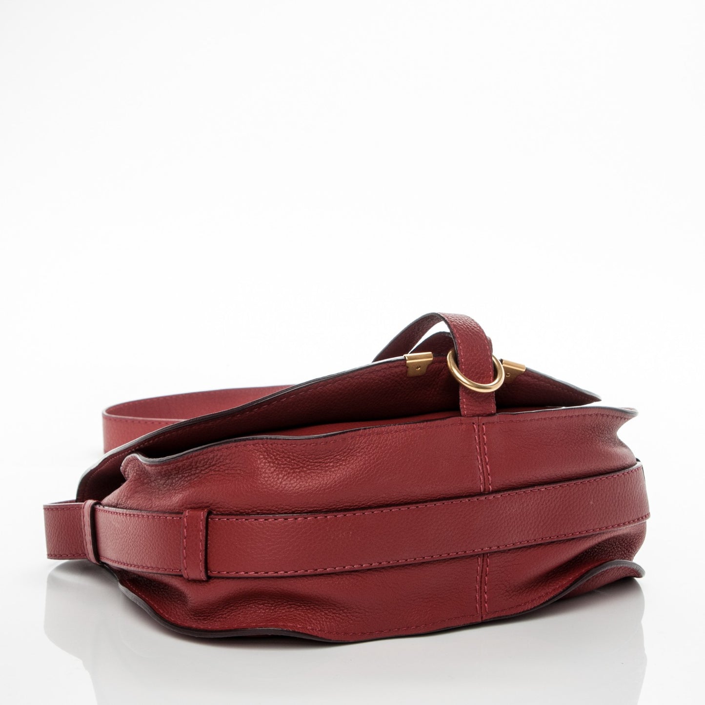 Calfskin Medium Marcie Round Crossbody Bag Berry Cupcake