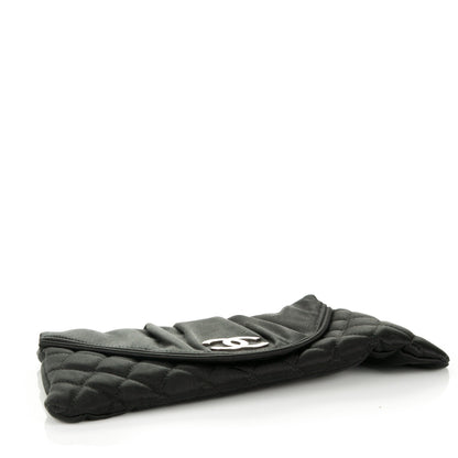 Chanel Satin Quilted Flap Clutch Black 4 of 7