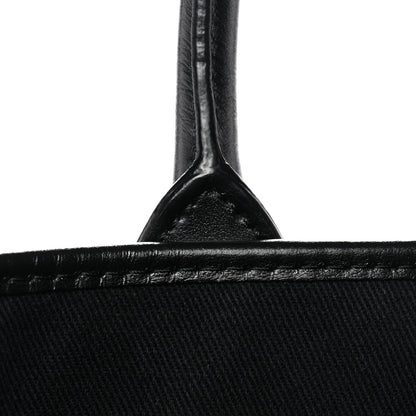 Versace Coated Canvas Calfskin La Greca Signature Tote Bag Black Khaki 13 of 14