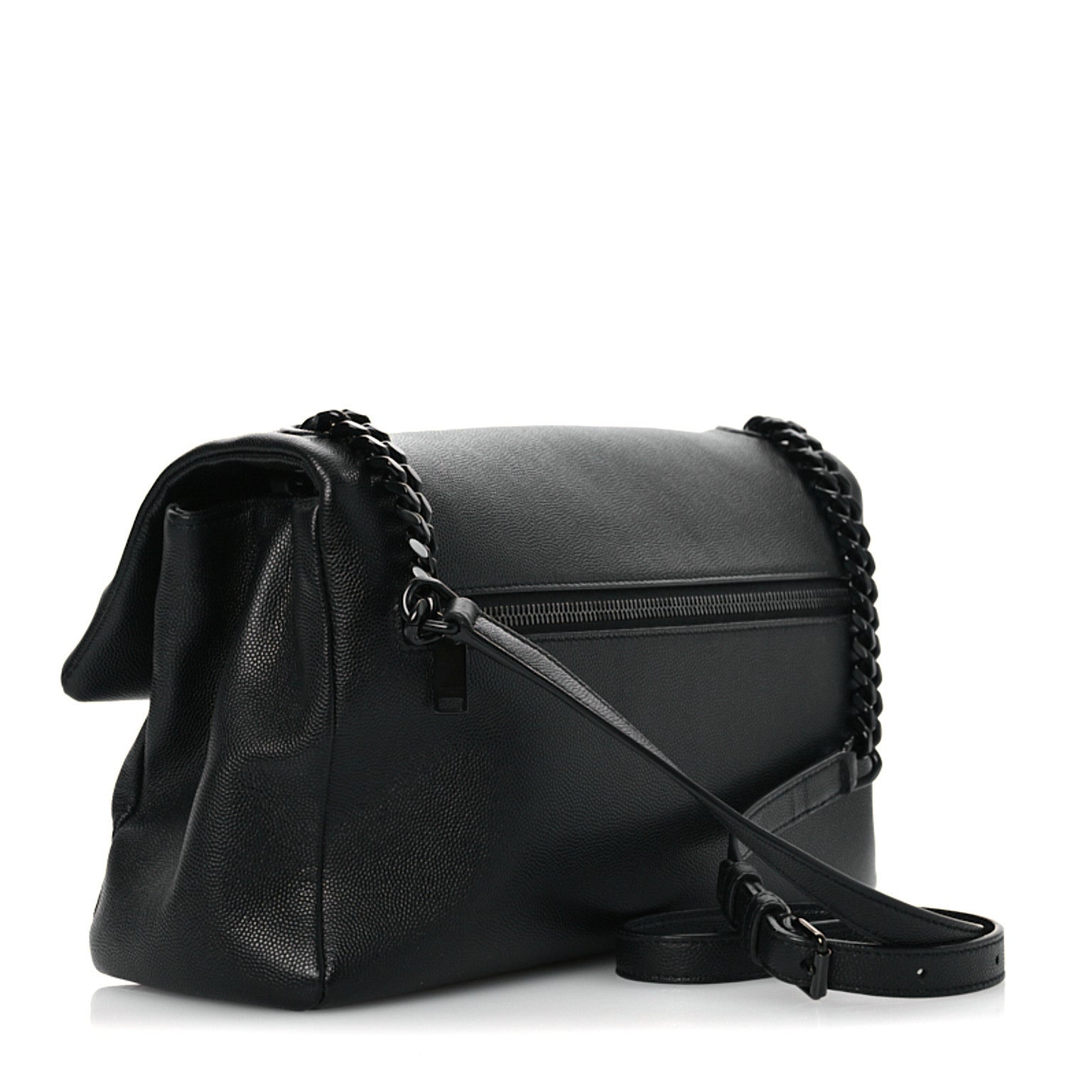 Saint Laurent Grain De Poudre Medium West Hollywood Monogram Fold-Over Black 3 of 10