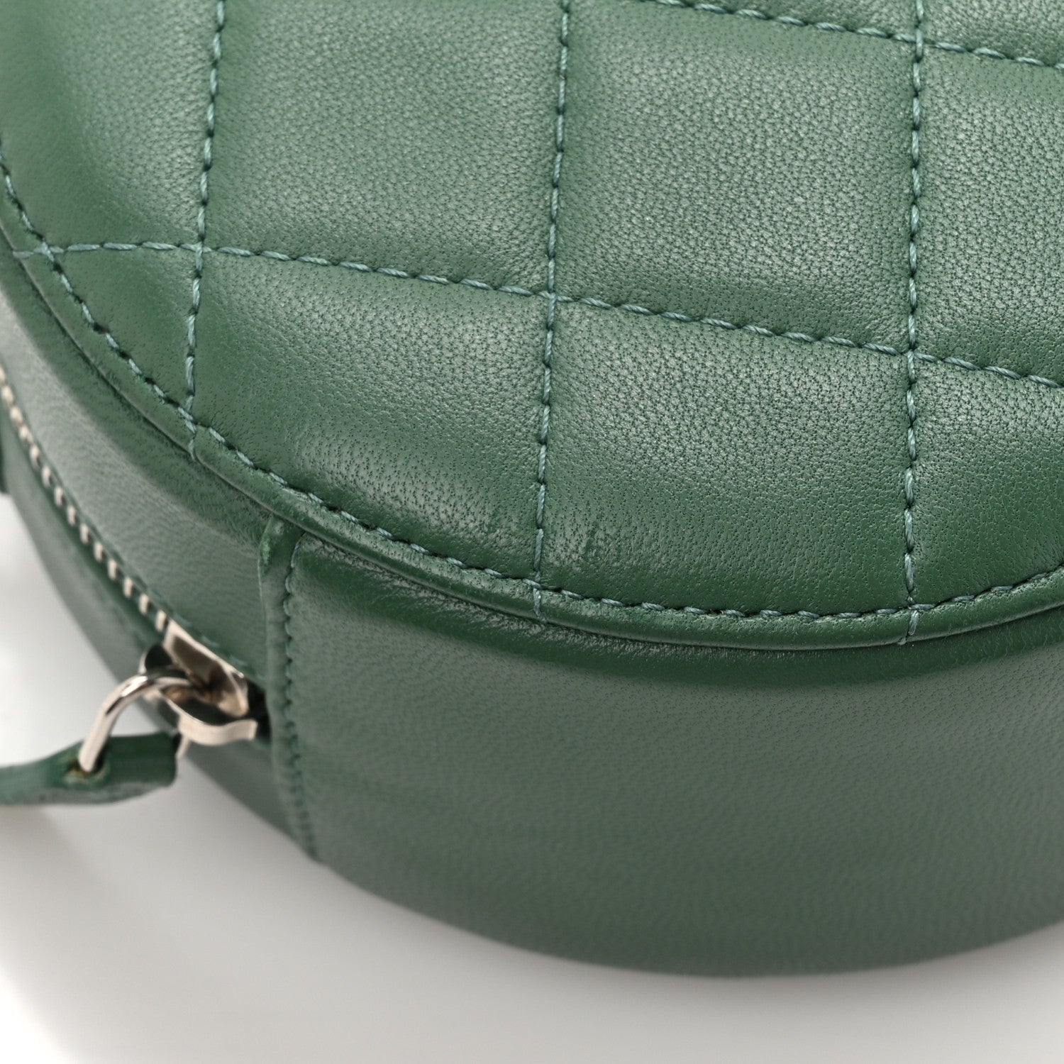 Chanel Lambskin Quilted Round Clutch With Chain Green 11 of 12