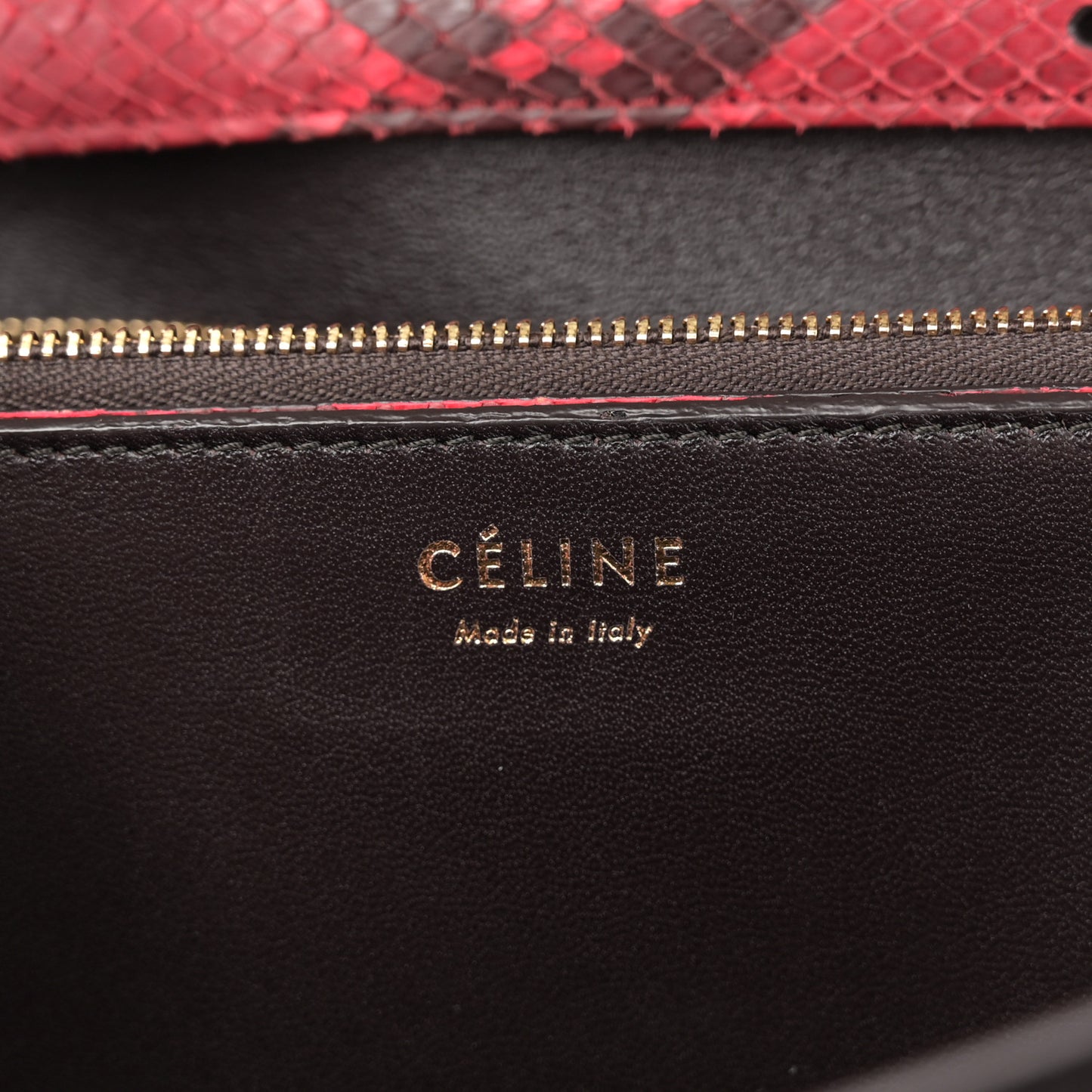 Snakeskin Medium Classic Box Flap Red