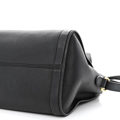 Alexander McQueen Pebbled Calfskin Small Skull Padlock Zip Around Tote Black 10 of 14