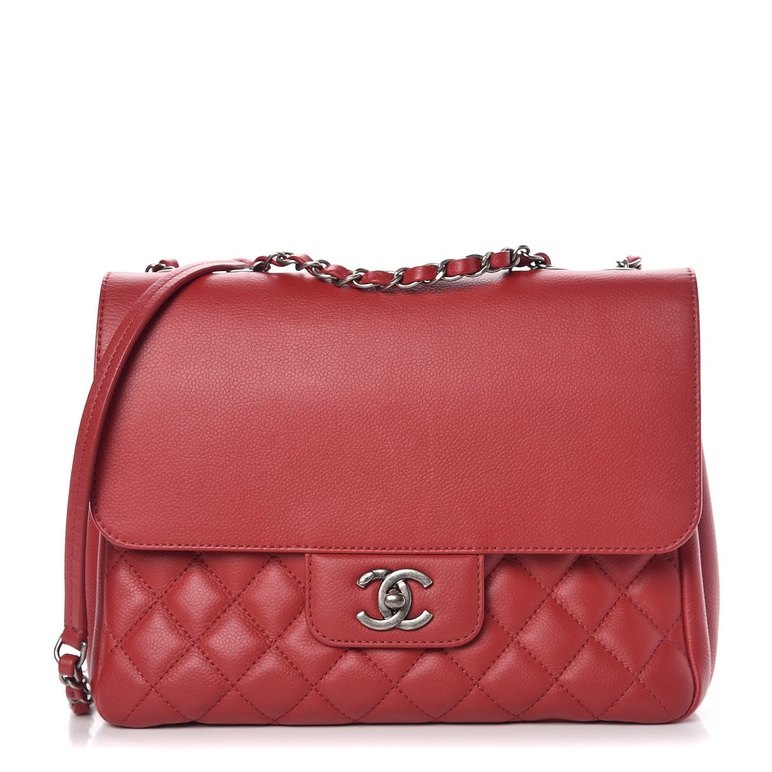 Chanel Caviar Quilted All About Flap Bag Red 1 of 14