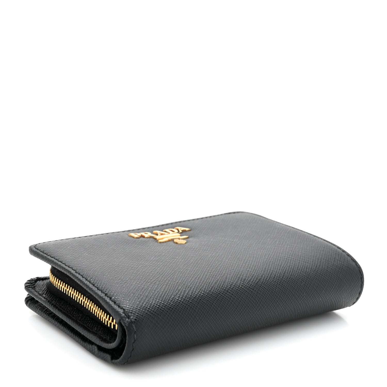 Prada Saffiano Metal Compact Wallet Black 4 of 9