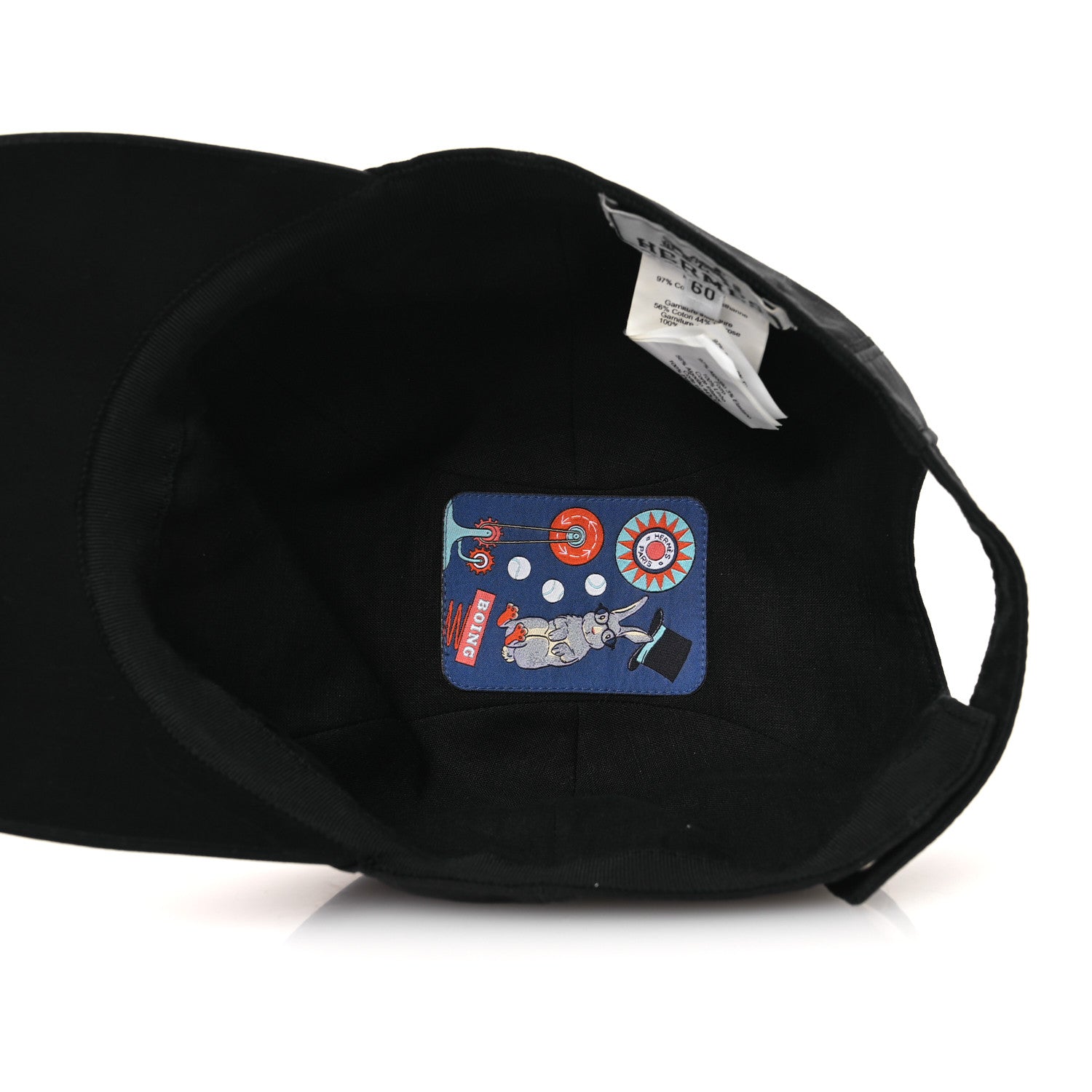 Hermes Cotton Miles H Circle Hat 60 Black 7 of 10