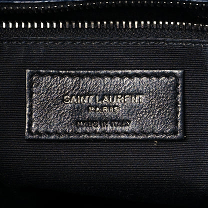 Saint Laurent Crinkled Calfskin Matelasse Monogram Medium Niki Chain Satchel Deep Marine 6 of 14