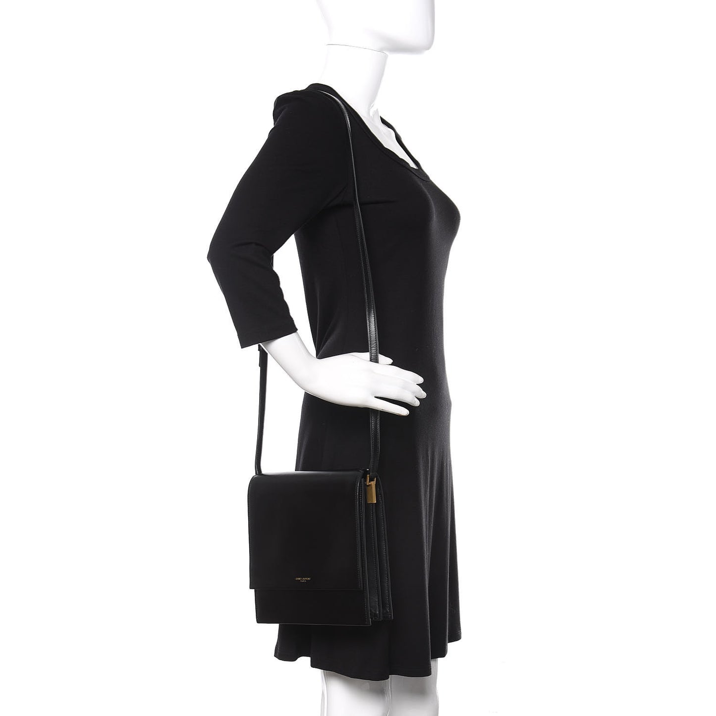 Calfskin Sao Shoulder Bag Black