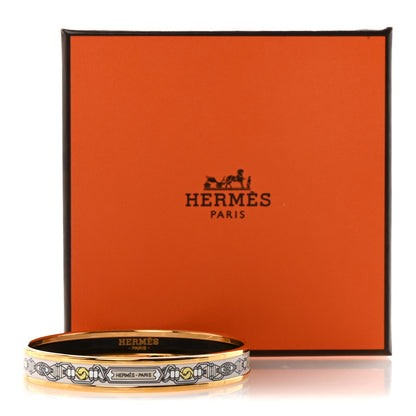 Hermes Enamel Colportage Narrow Bracelet 62 Beige Lin 5 of 5