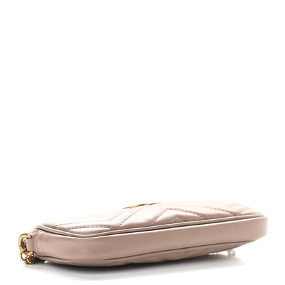 Gucci Calfskin Matelasse Mini GG Marmont Chain Crossbody Bag Porcelain Rose 4 of 8