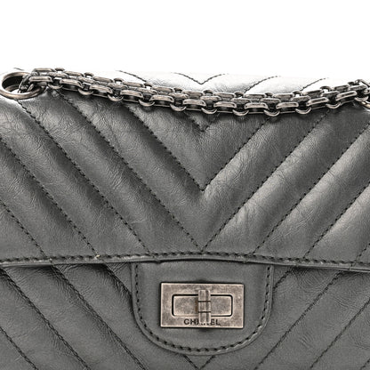 Chanel Metallic Aged Calfskin Chevron Quilted 2.55 Reissue Mini Flap Grey 8 of 14