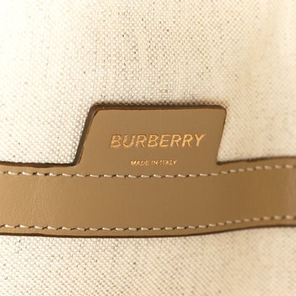 Burberry Cotton Canvas Mini Logo Horseferry Tote Bag Off White 7 of 15