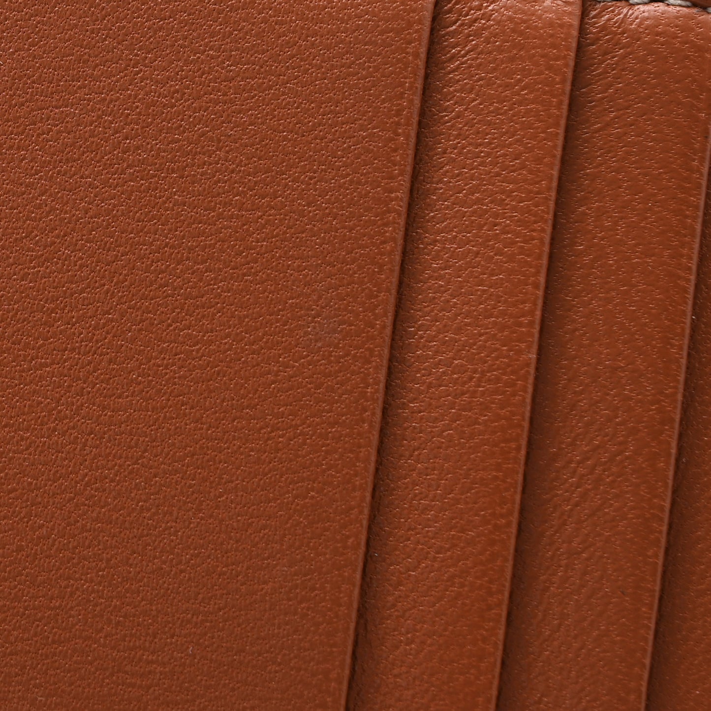 Triomphe Calfskin Zipped Card Holder Tan