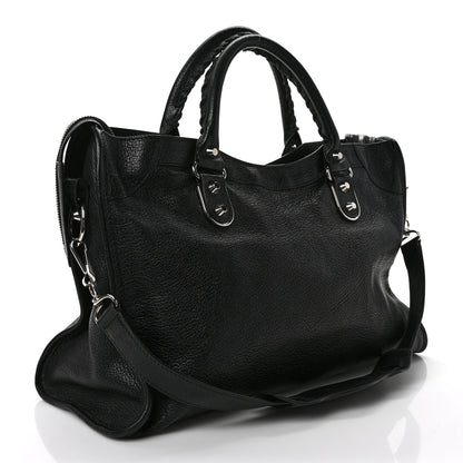 Balenciaga Chevre Silver Metallic Edge Hardware City Black 3 of 9