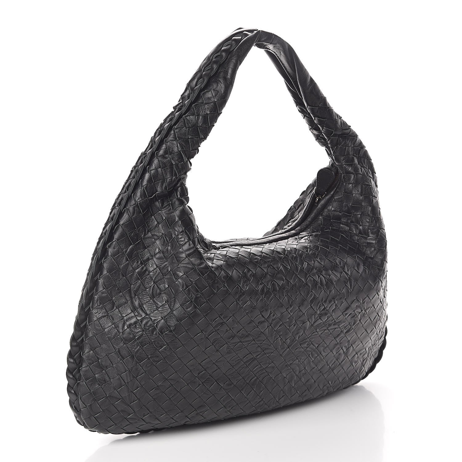 Bottega Veneta Nappa Intrecciato Embossed Medium Veneta Hobo Black 3 of 9