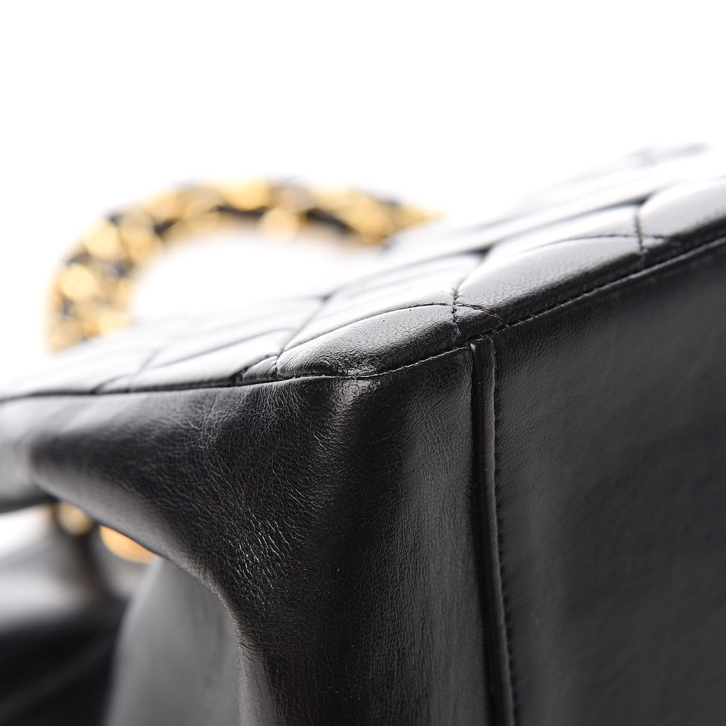 Lambskin Quilted Grand Shopping Tote GST Black