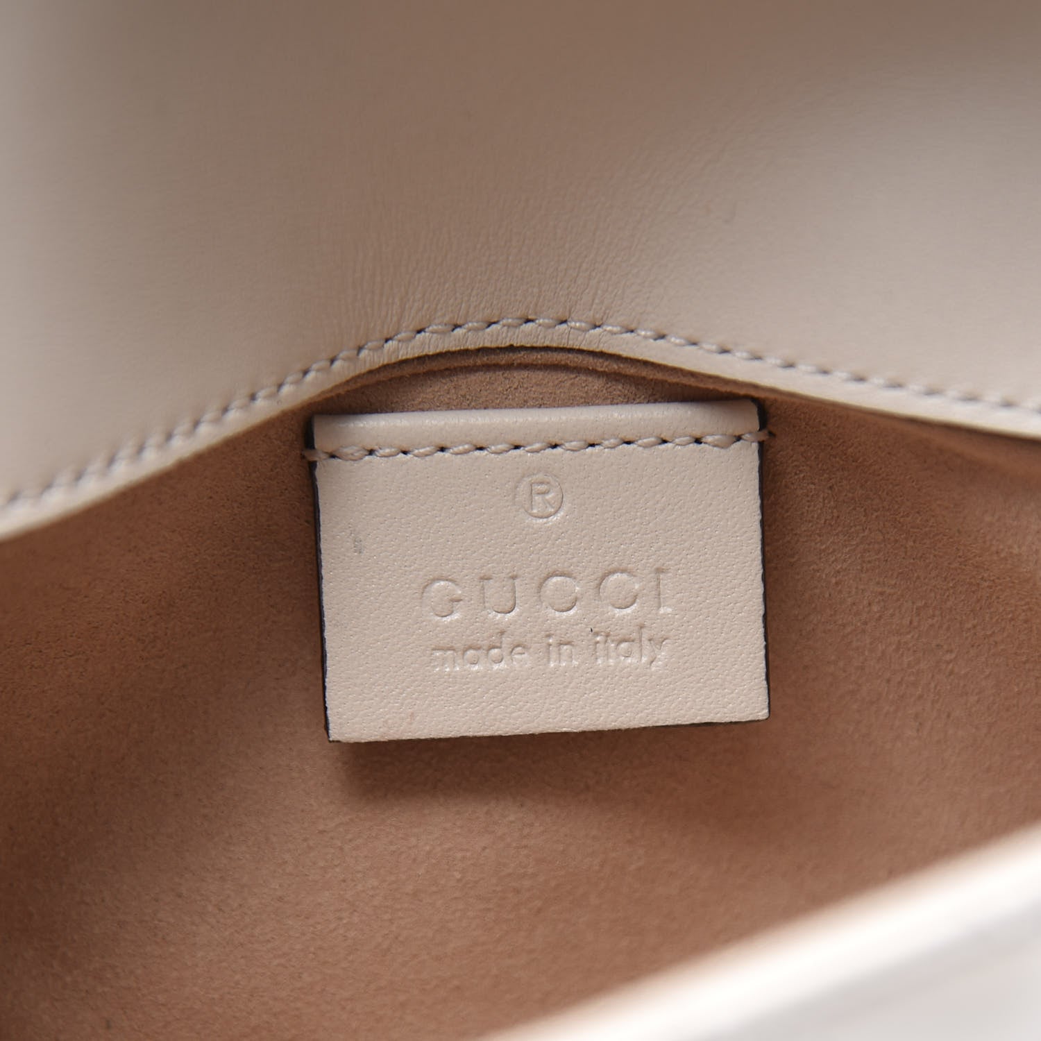 Gucci Calfskin Matelasse Super Mini GG Marmont Shoulder Bag White 5 of 10
