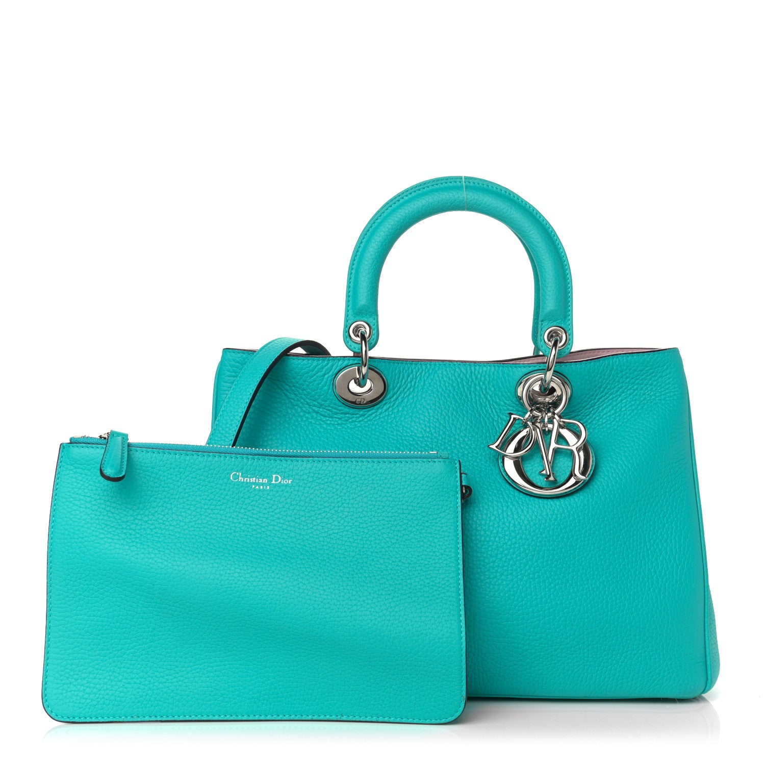 Christian Dior Bullcalf Medium Diorissimo Tote Turquoise 1 of 11