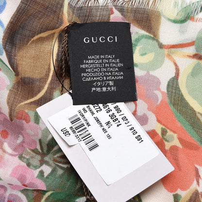 Gucci Wool Josephine Square Shawl Ivory Pink 4 of 4