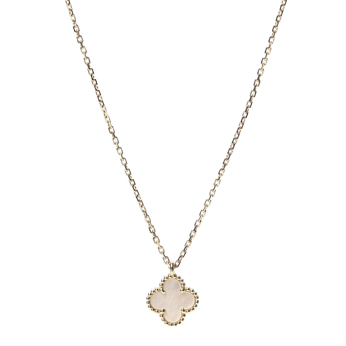 18K Yellow Gold Mother of Pearl Sweet Alhambra Pendant Necklace