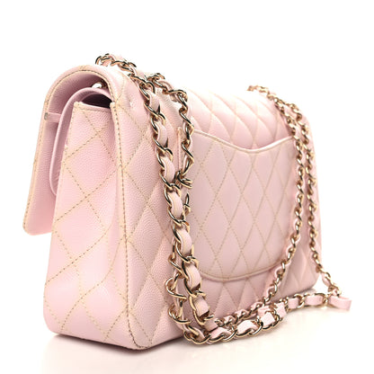 Chanel Caviar Quilted Medium Double Flap Light Pink 3 of 12
