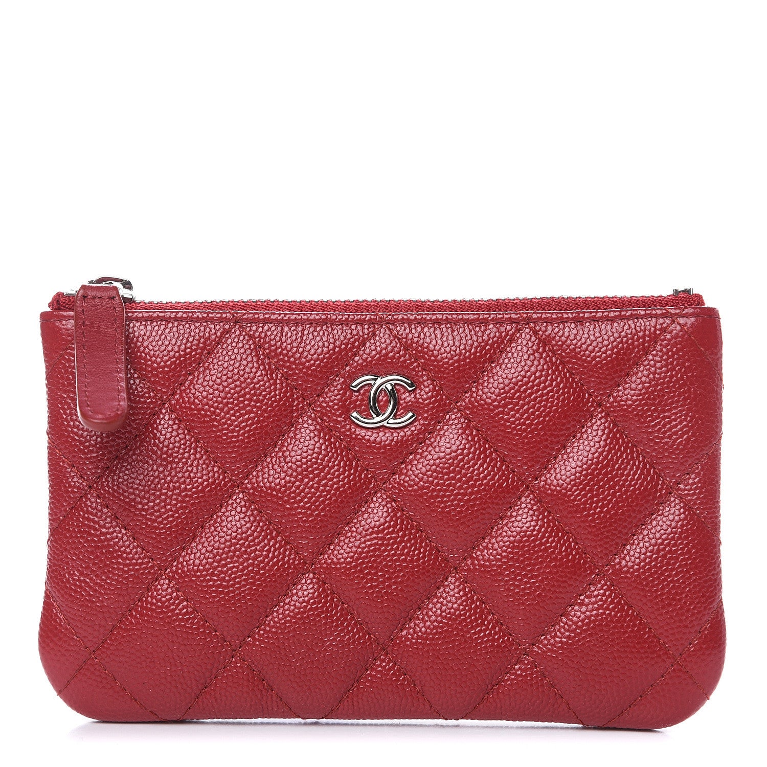 Chanel Caviar Quilted Small Cosmetic Case Dark Red 1 of 8