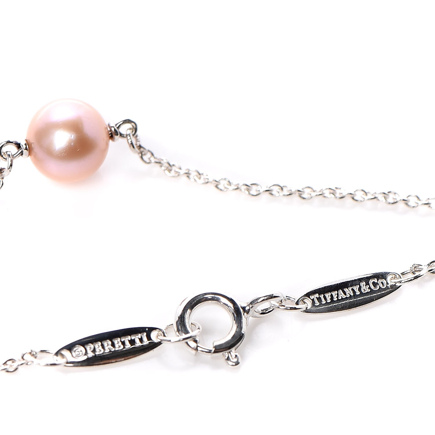 Tiffany Sterling Silver Pink Pearl Elsa Peretti Pearl By The Yard Bracelet 6 of 6