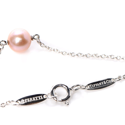Tiffany Sterling Silver Pink Pearl Elsa Peretti Pearl By The Yard Bracelet 6 of 6
