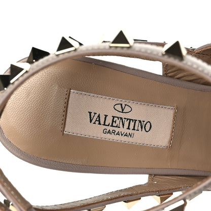 Valentino Garavani Calfskin Nappa Rockstud Ankle Strap 100mm Pumps 36 Opal Grey Poudre 6 of 8