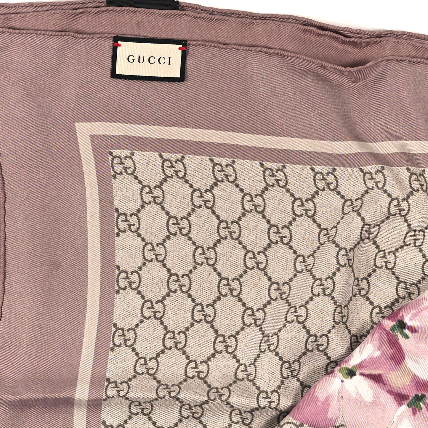 Modal Silk GG Blooms Shawl Scarf Mauve