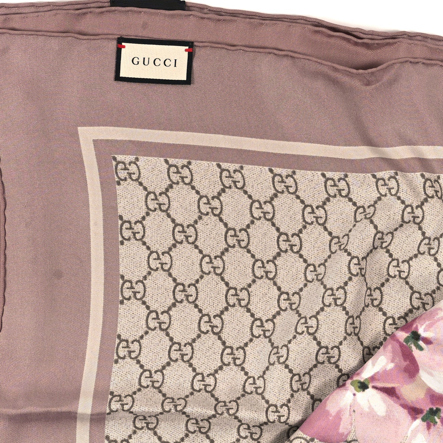 Gucci Modal Silk GG Blooms Shawl Scarf Mauve 2 of 3