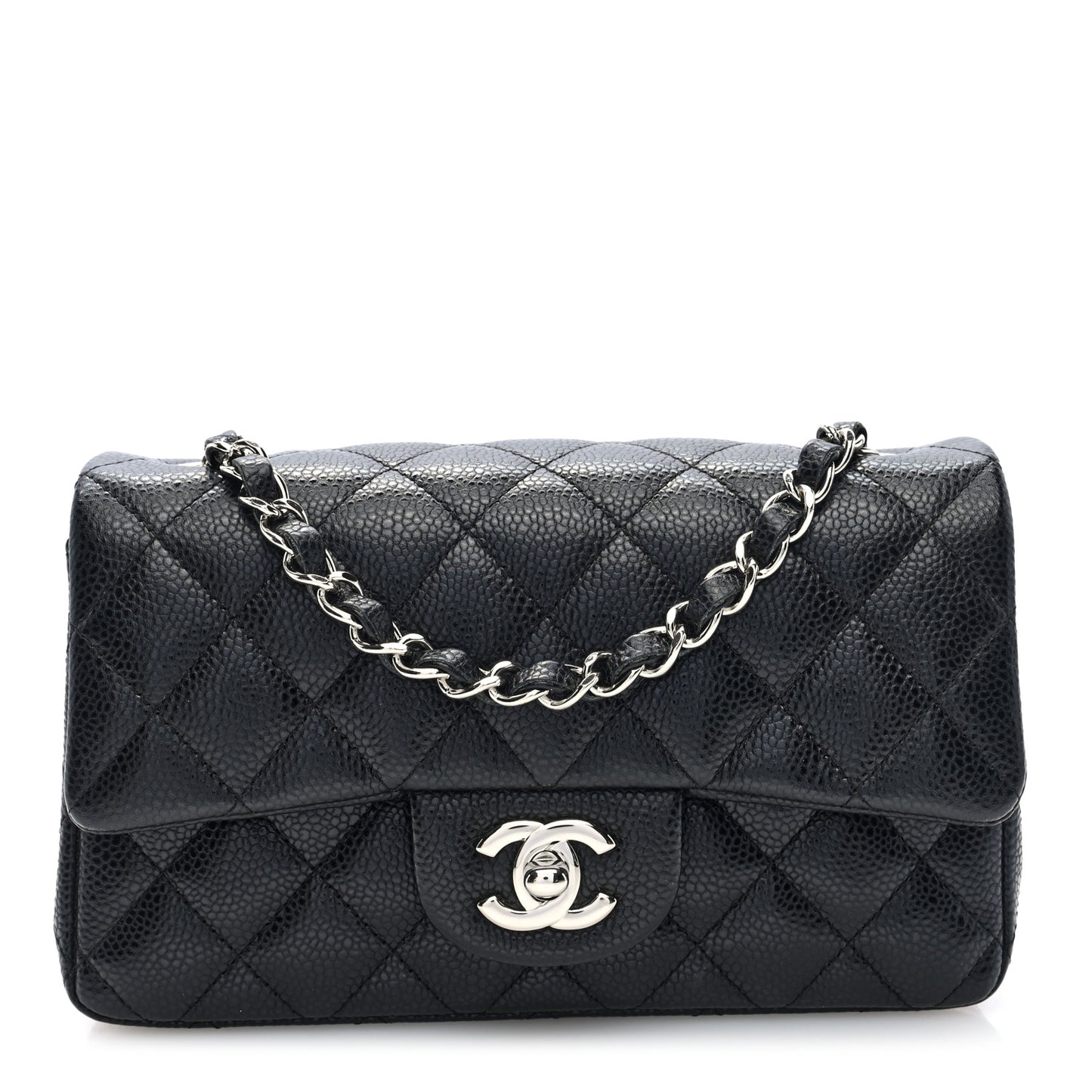 Caviar Quilted Mini Rectangular Flap Black